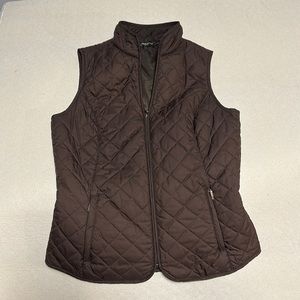 Eddie Bauer Brown Quilted Gilet Polyester Size XS
